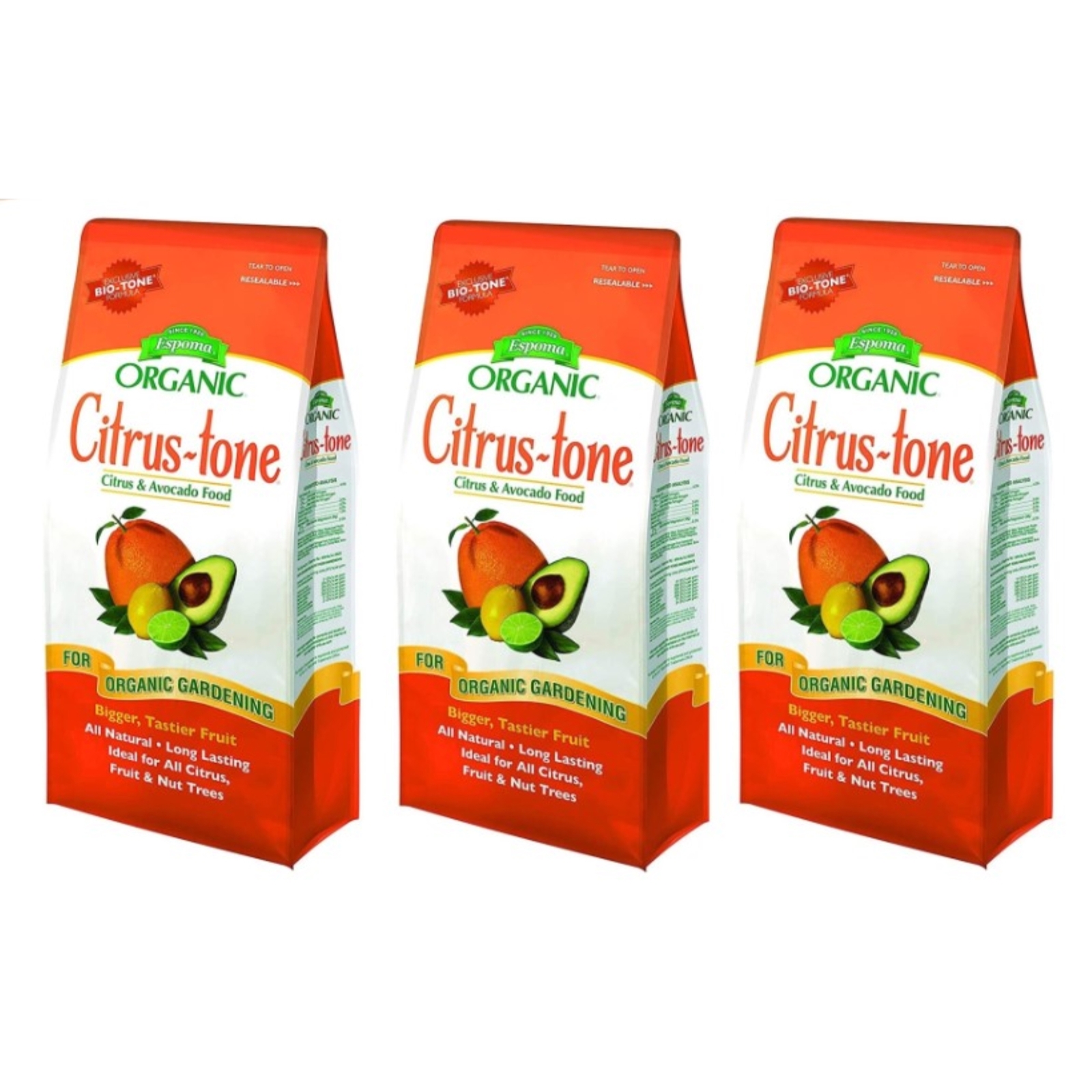 Espoma Organic Citrus-tone 5-6-2 Citrus & Avacado Food, 4lb, 3 Pack