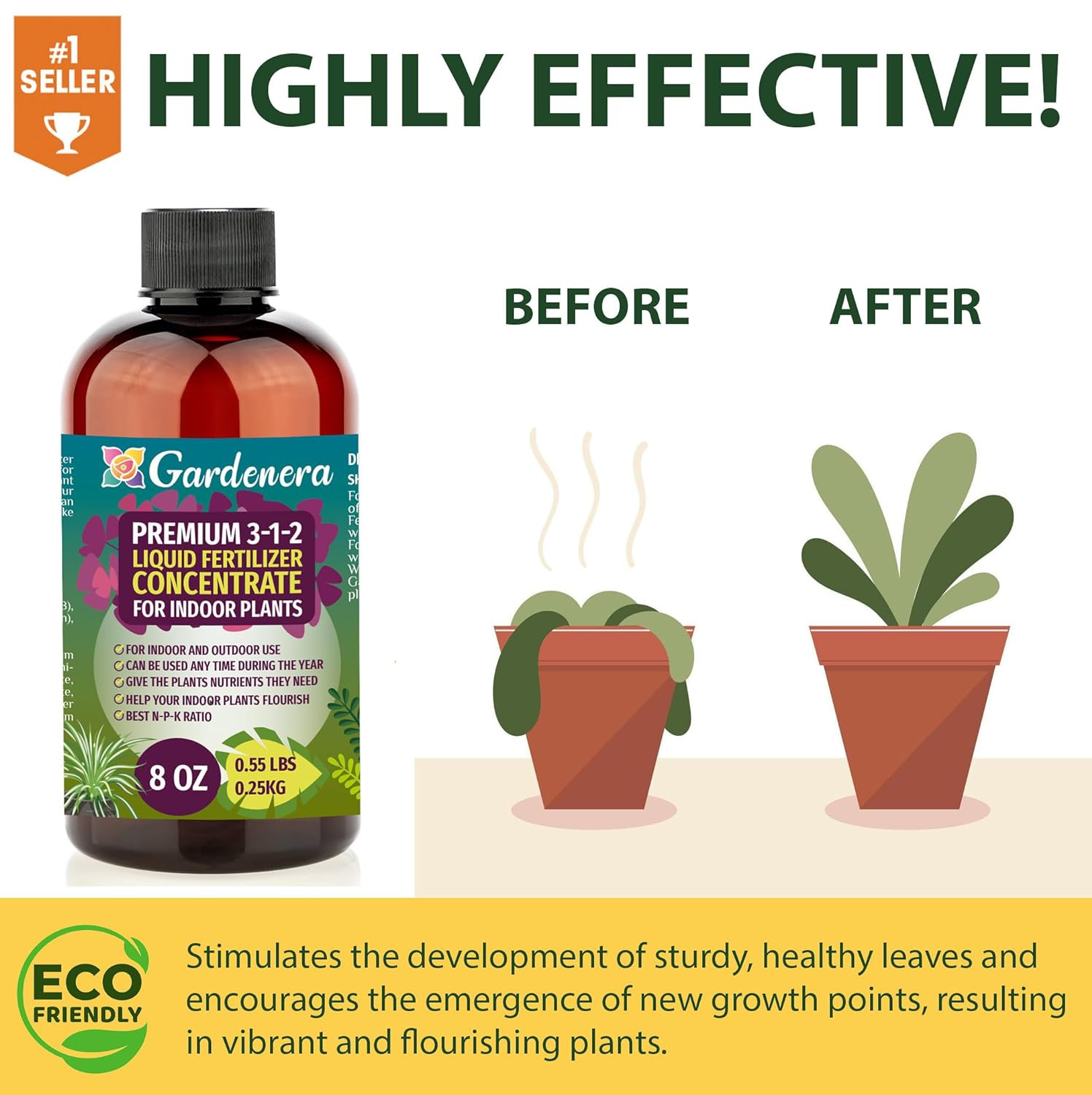 Premium Liquid Succulent Plant Fertilizer – 3-1-2 Concentrate for Indoor Plants