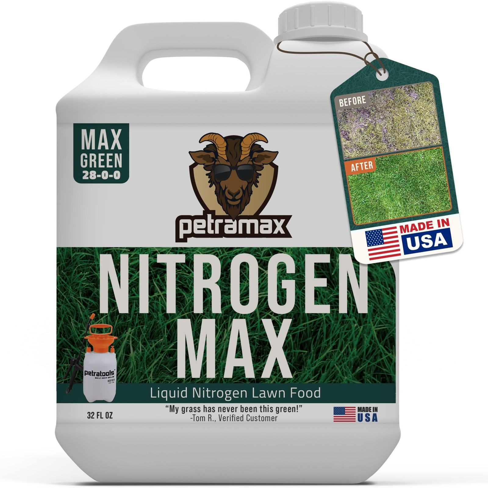Petramax Liquid Nitrogen Fertilizer 28-0-0 NPK – 32 Oz Spring & Summer Liquid…