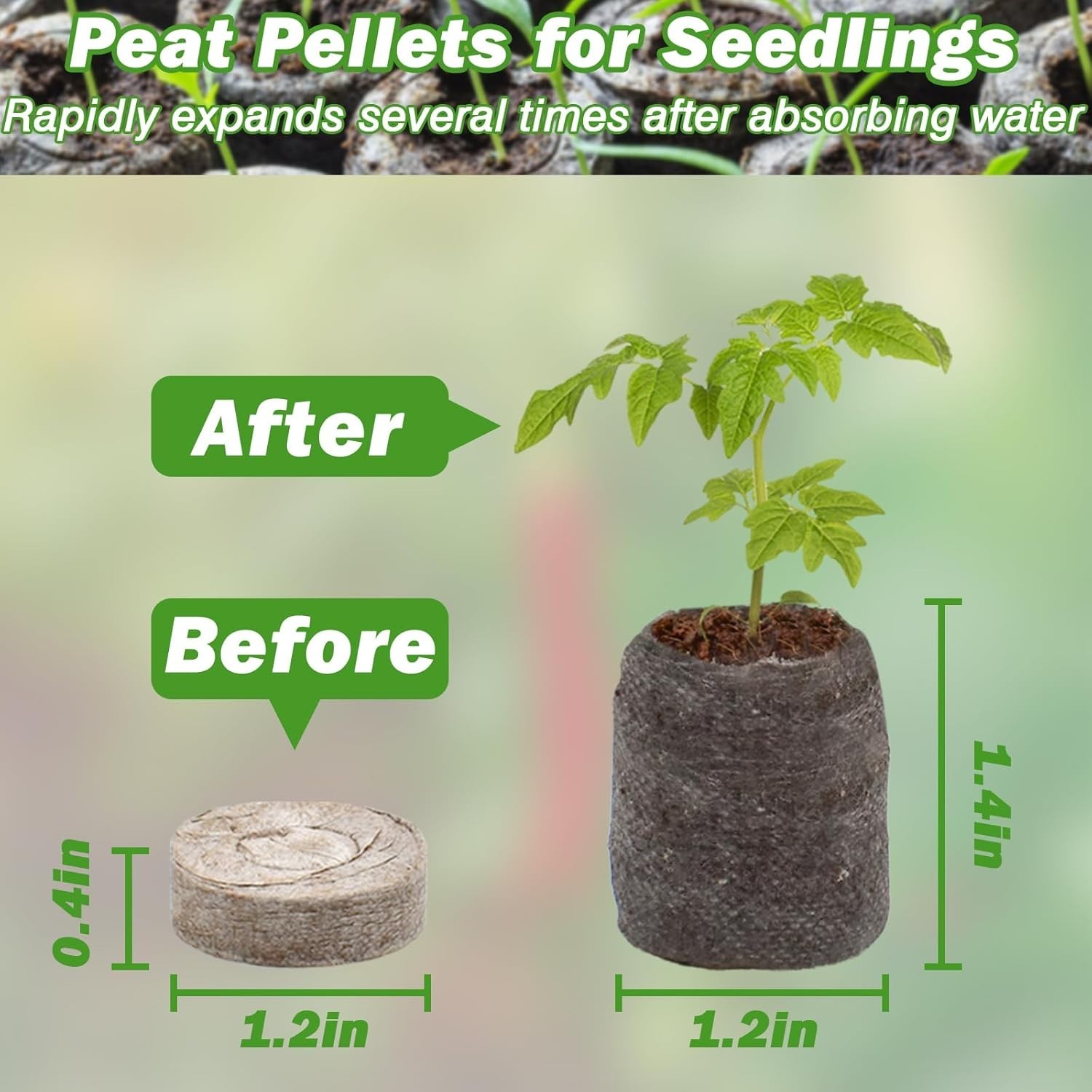 50 Pcs 30mm Peat Pellets Starter Compressed Pods for Planting Flower Vegetable