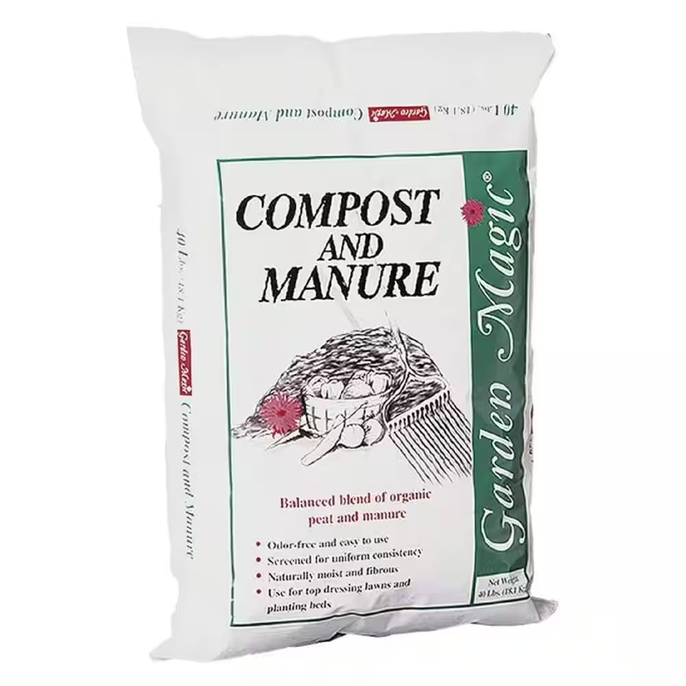Lawn Garden Compost and Manure Blend, 40 Pound Bag (10-Pack)