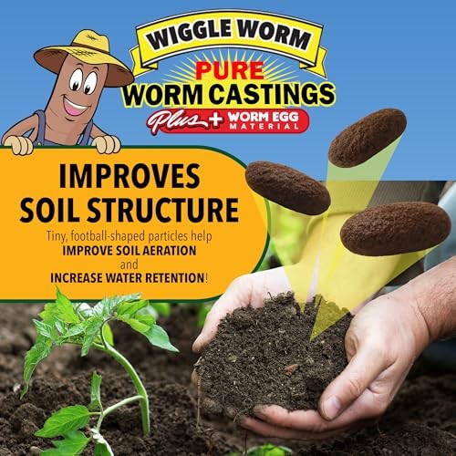 Wiggle Worm 100% Pure Worm Castings Plus Worm Egg Material, 40lbs – Organic