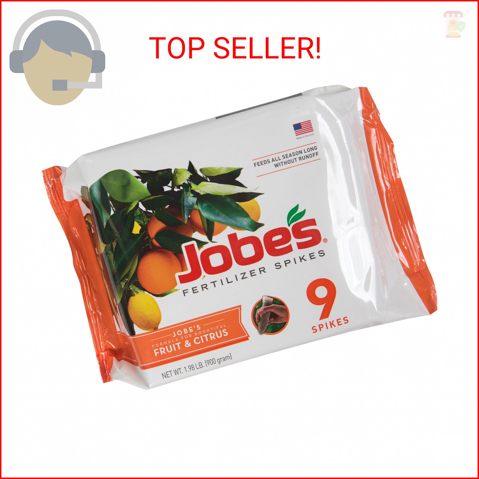 Jobe’s Garden Fertilizer Spikes, Easy Plant Care Slow Release Fertilizer for Fru