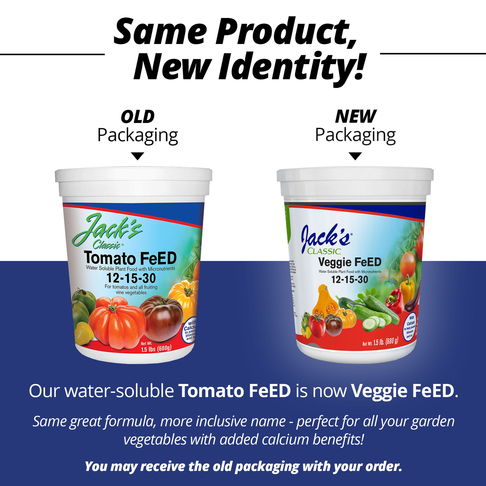Jack’s Classic 12-15-30 Tomato FeED Water-Soluble Fertilizer, 1.5lbs, 2 Pack