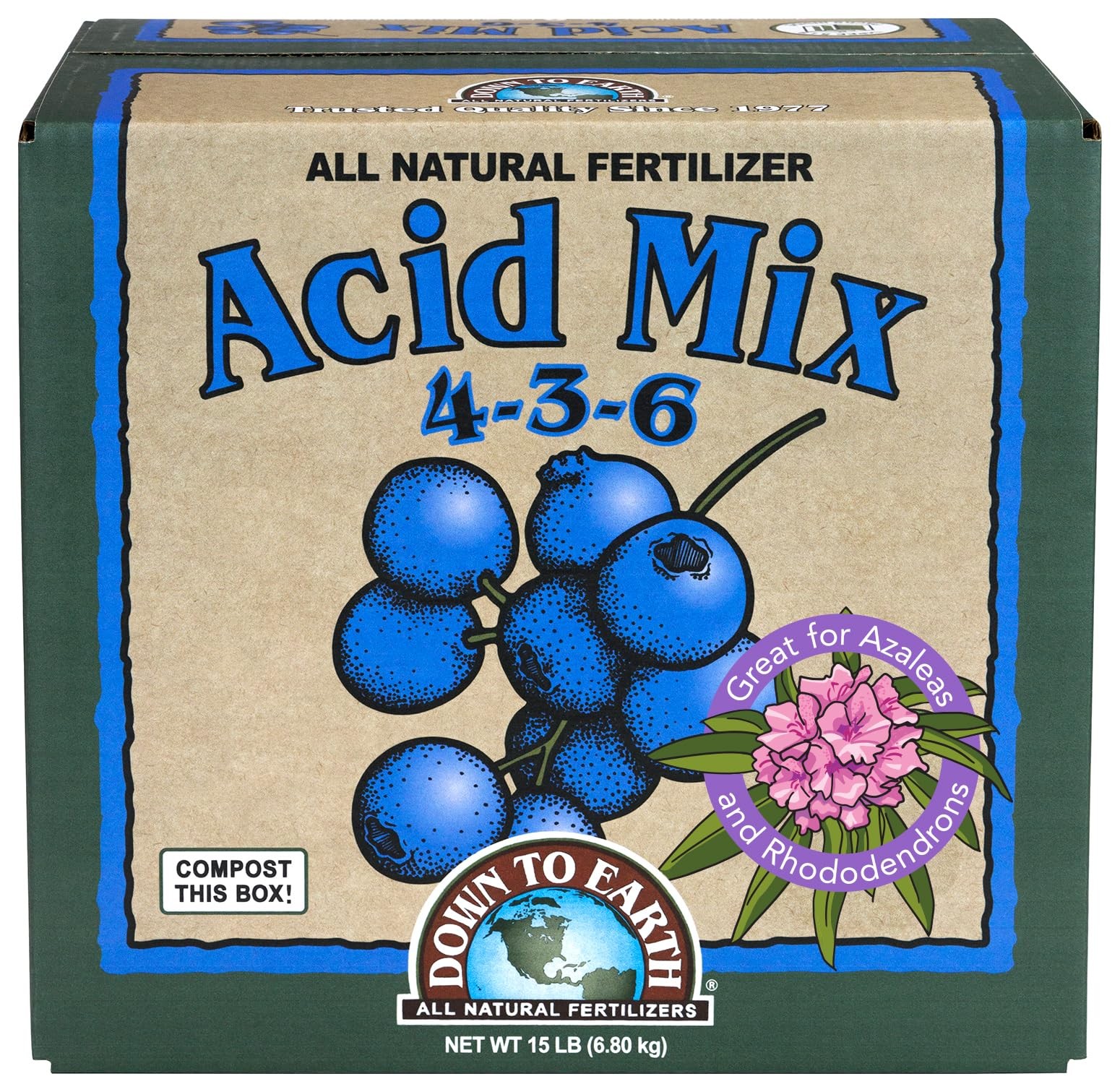 Organic Acid Fertilizer 436 for Blueberries Raspberries Azaleas Rhododendrons