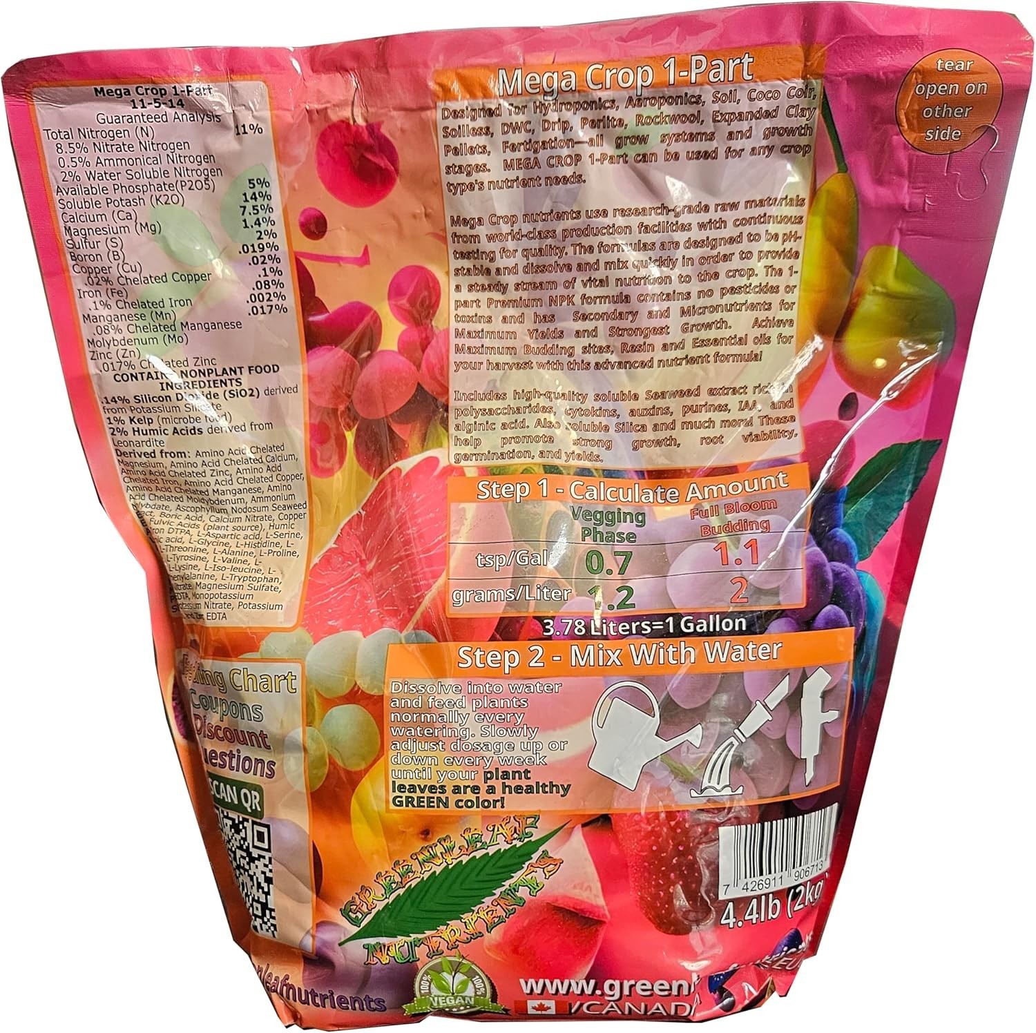Mega Crop 1-Part Complete Base Nutrient – Hydroponic and Soil Fertilizer for …