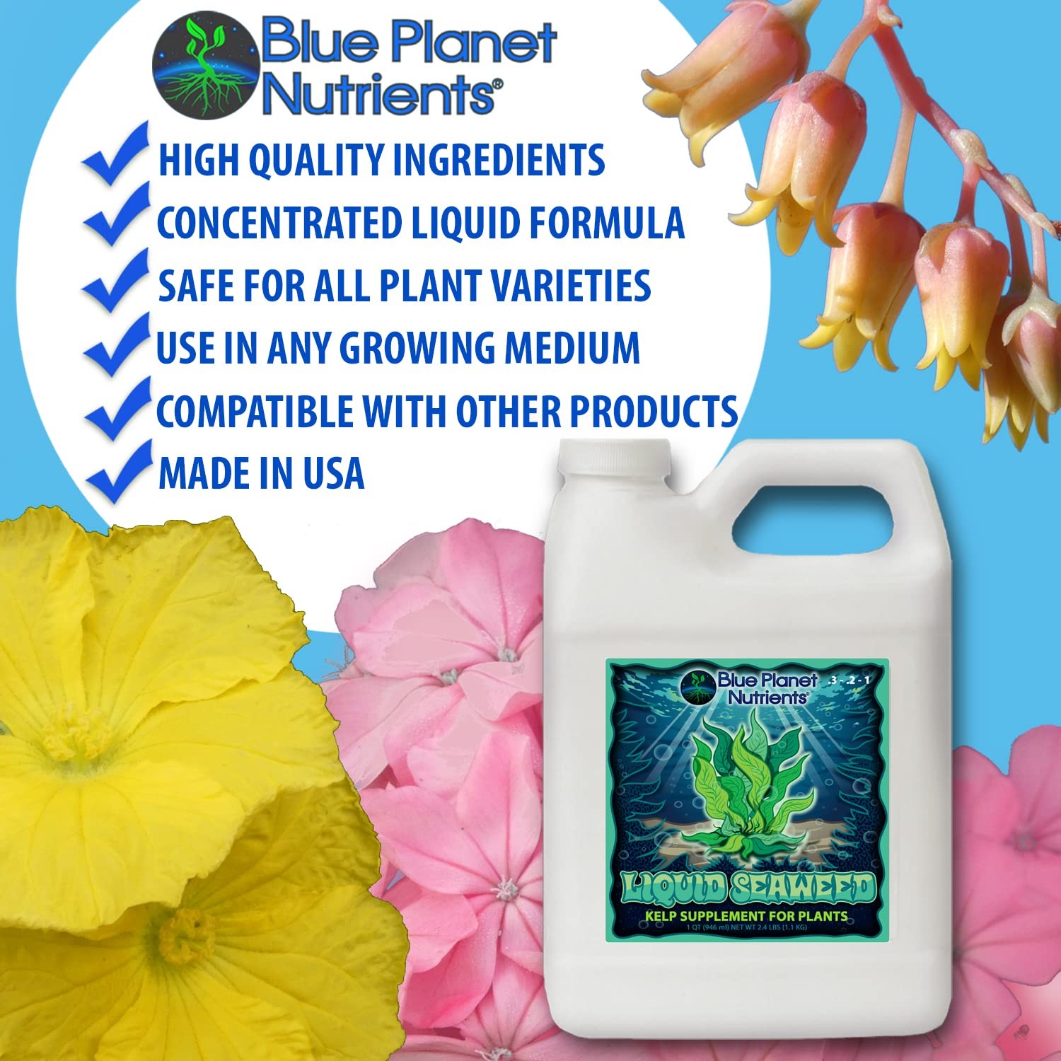 Algas Liquidas Para Plantas (32 Oz) Quart | Suplemento Concentrado De Algas M…