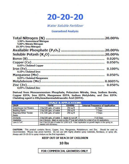 20-20-20 Pro-Sol Premium Fertilizer For Commerical Growers $16.50-$47.95