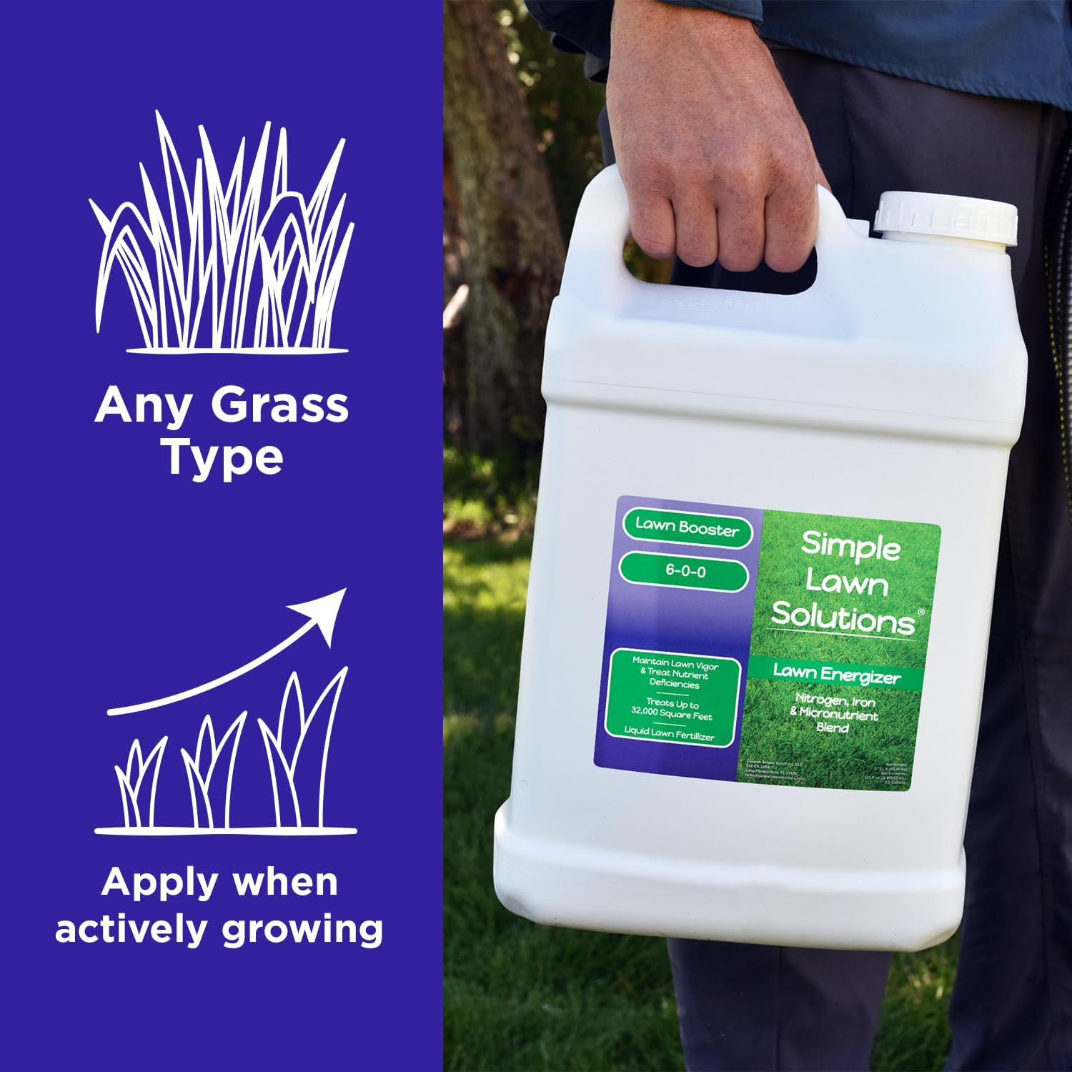 Commercial Grade Lawn Energizer- Grass Micronutrient Booster with Iron and Nitro