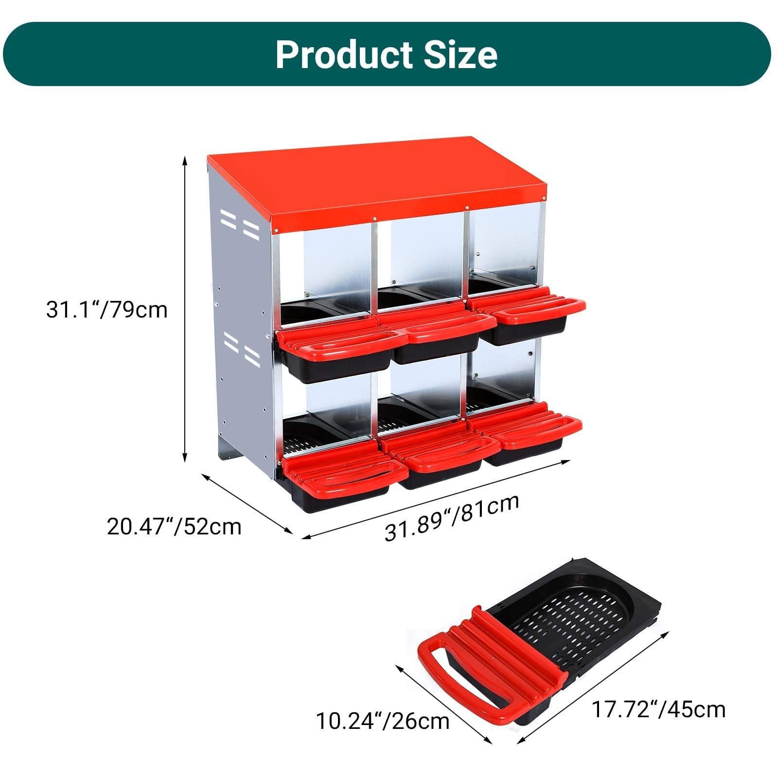 Cuisinsmart Chickens Laying Boxes For Chicken Coop 6 Compartments Chicken