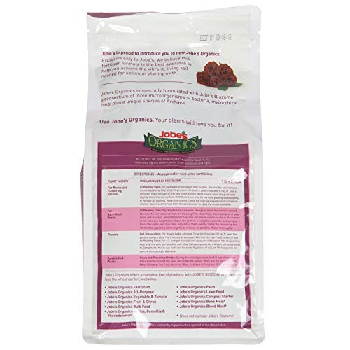 Jobe’s 09423 Organics Flower & Rose Granular Fertilizer with Biozome, 4 pound