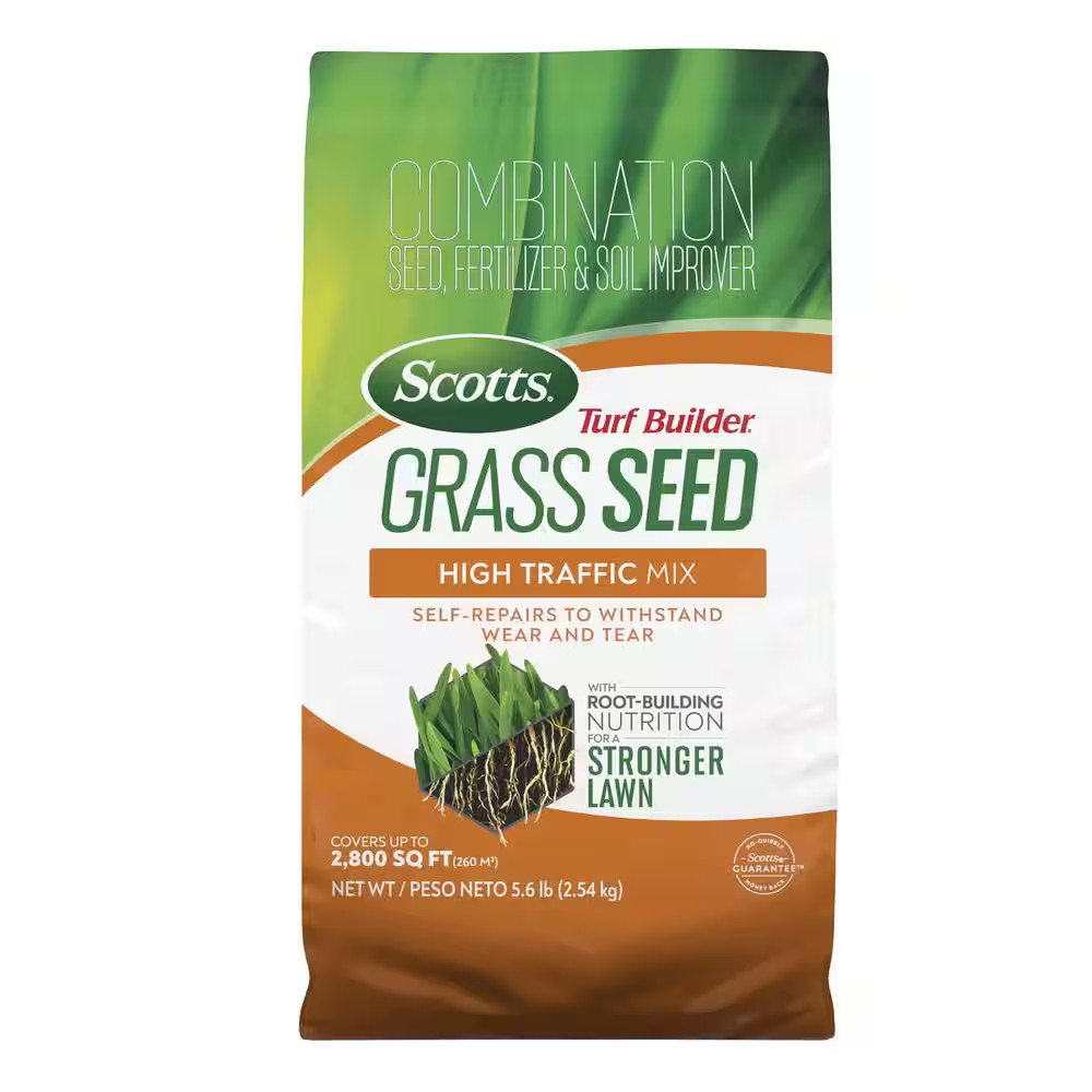 Turf Builder 5.6 Lbs. Grass Seed High Traffic Mix with Fertilizer and Soil Impro