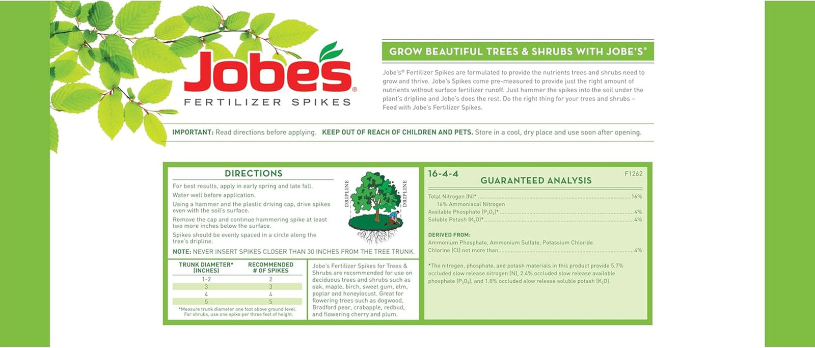 Tree & Shrub Fertilizer Spikes 15 Count Slow Release Plant Food