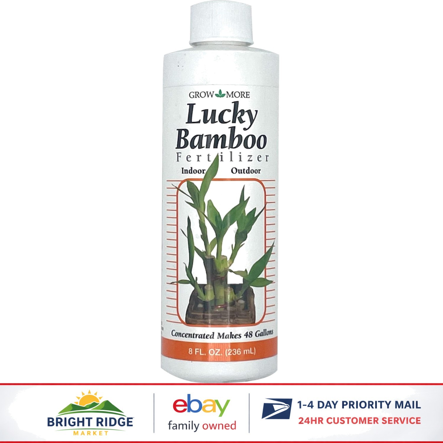 Lucky Bamboo Fertilizer 2-2-2, 8oz Liquid Plant Food for Indoor & Outdoor Growth