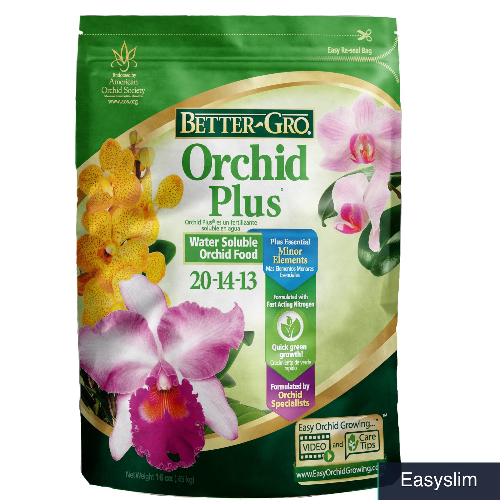 Orchid Fertilizer 20-14-13 Water Soluble NPK 16 oz Resealable