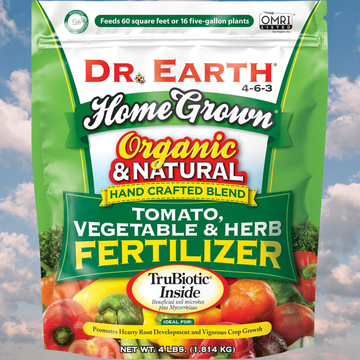 Organic & Natural Home Grown Tomato and Vegetable Food, 4-6-3 Fertilizer, 4 lb.