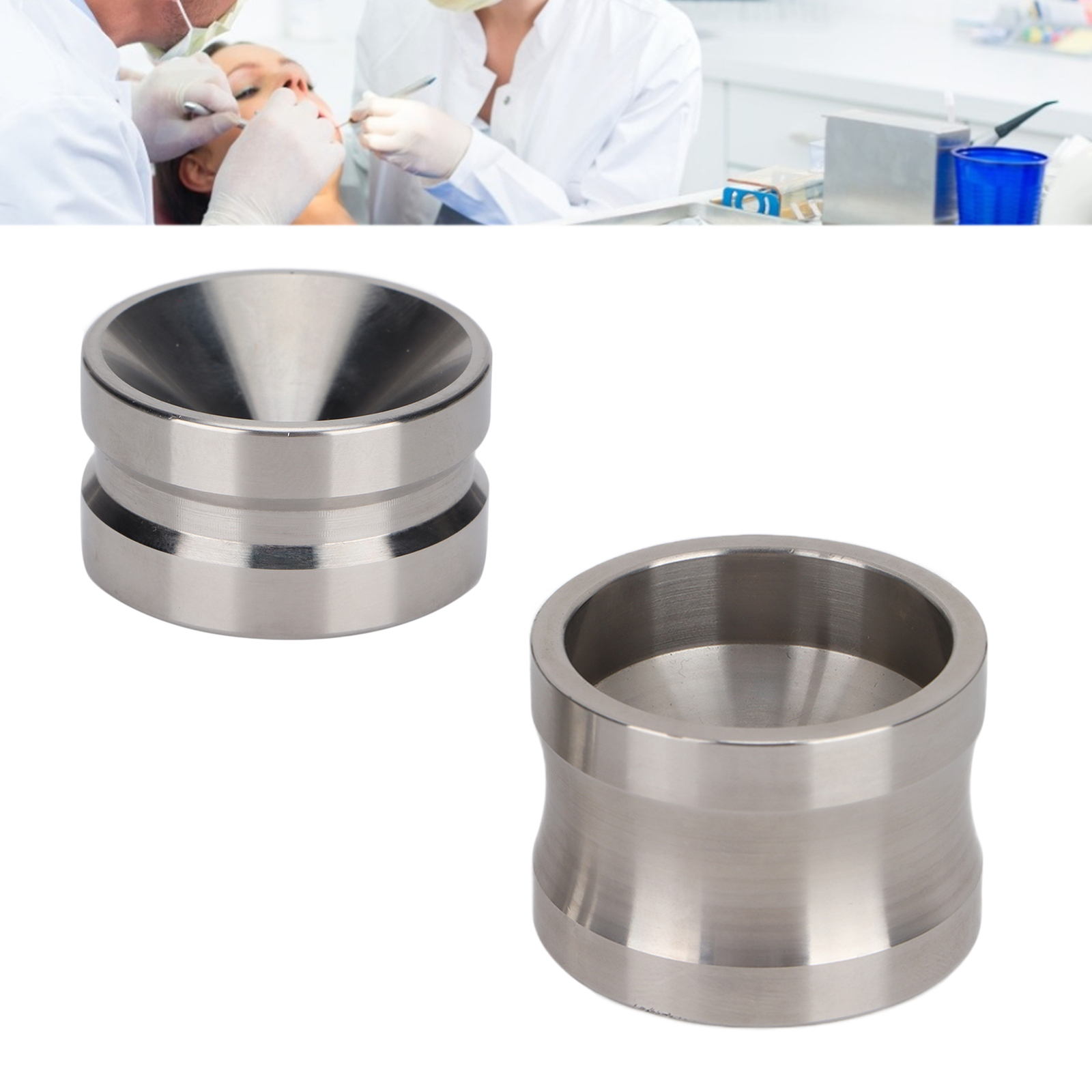 Dental Bone Meal Cup Stainless Steel Matte Uncoated Sturdy Anti Oxidation