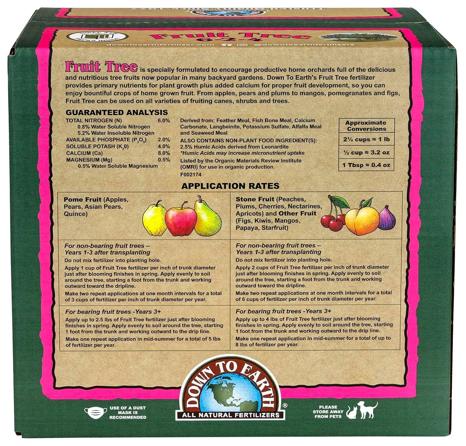 Balanced 6-2-4 Organic Fruit Tree Fertilizer, 15 lb for Vibrant Growth