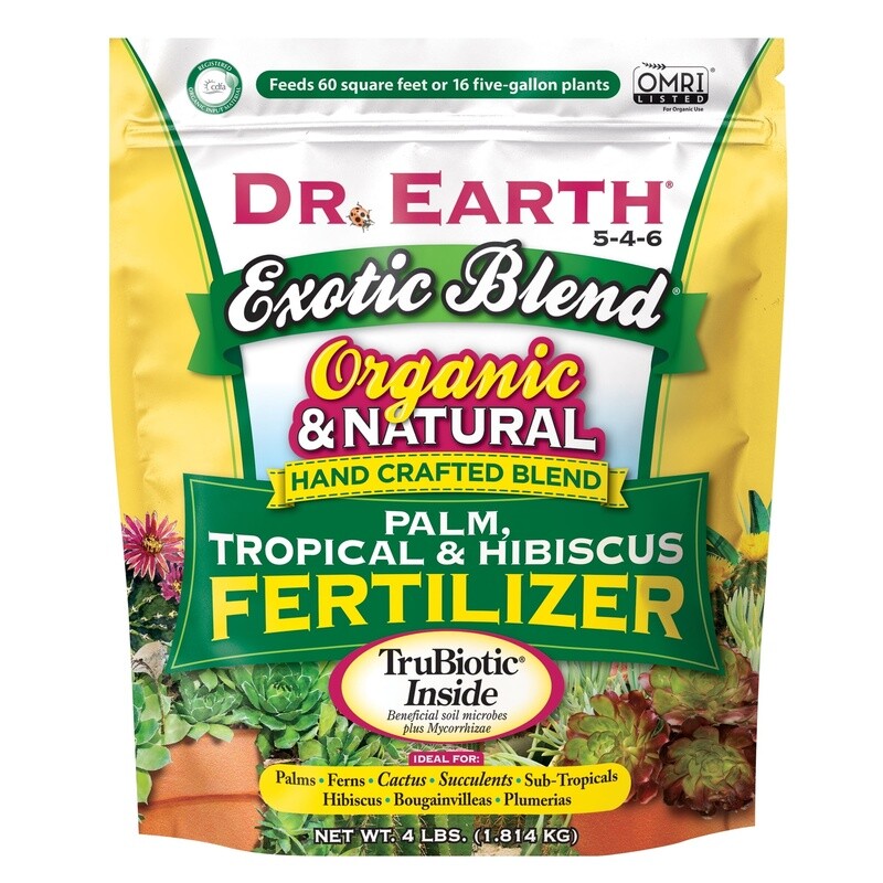 Organic Tropical Fertilizer 6-4-6 Exotic Blend Palms Hibiscus 4lb 2 Pack New