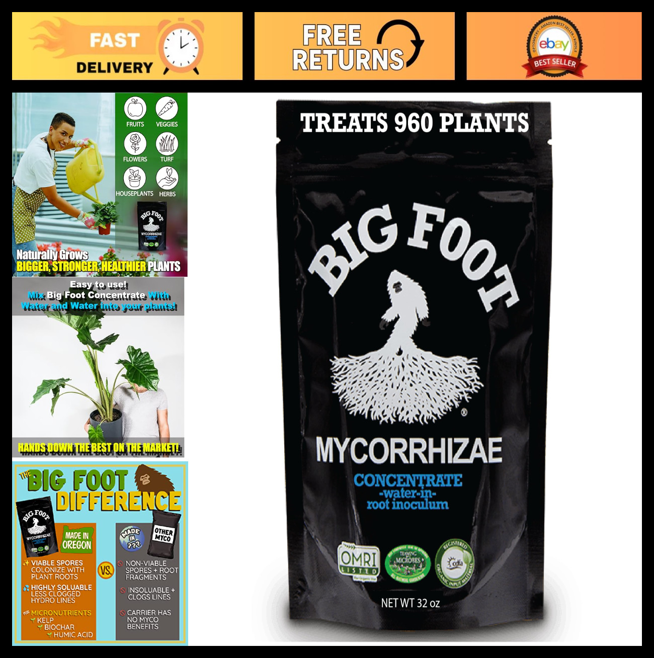 Organic Mycorrhizal Inoculant for Plants – 32oz Water-Soluble Fertilizer, Boost