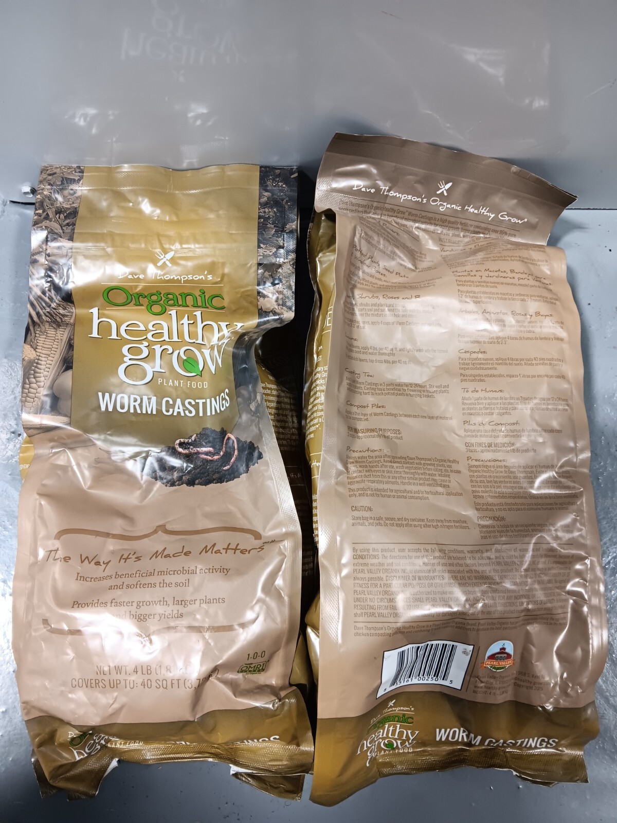 2 pack ORGANIC HEALTHY GROW PLANT FOOD WORM CASTINGS 4 LB