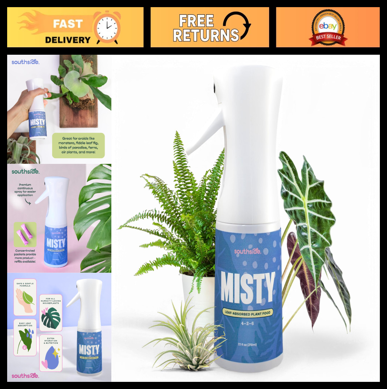 Year-Round Leaf-Absorbed Plant Food Spray – 4-2-6 NPK Fertilizer for Houseplants