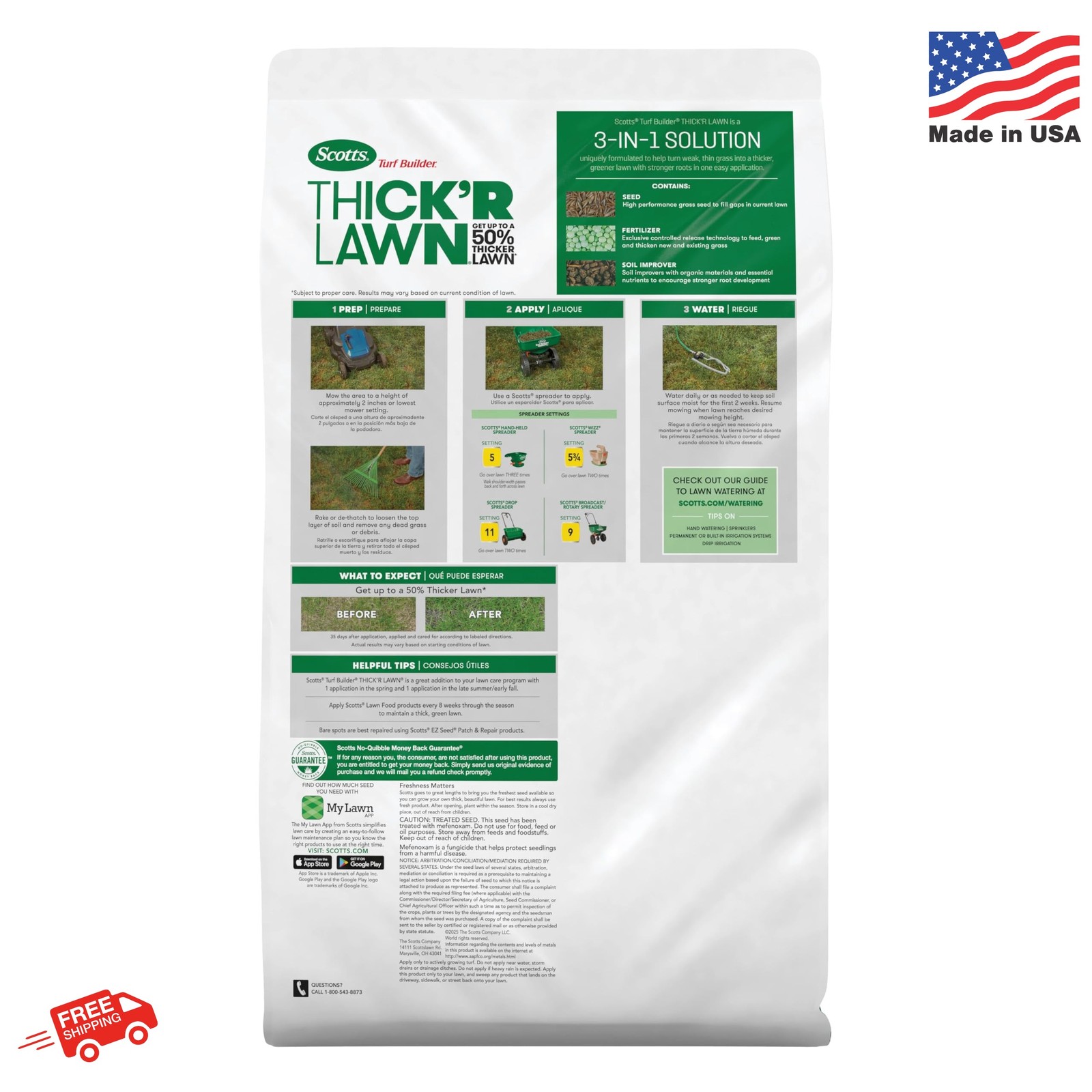 Scotts Turf Builder Thick’R Lawn Sun and Shade, Combination Seed, Fertilizer and