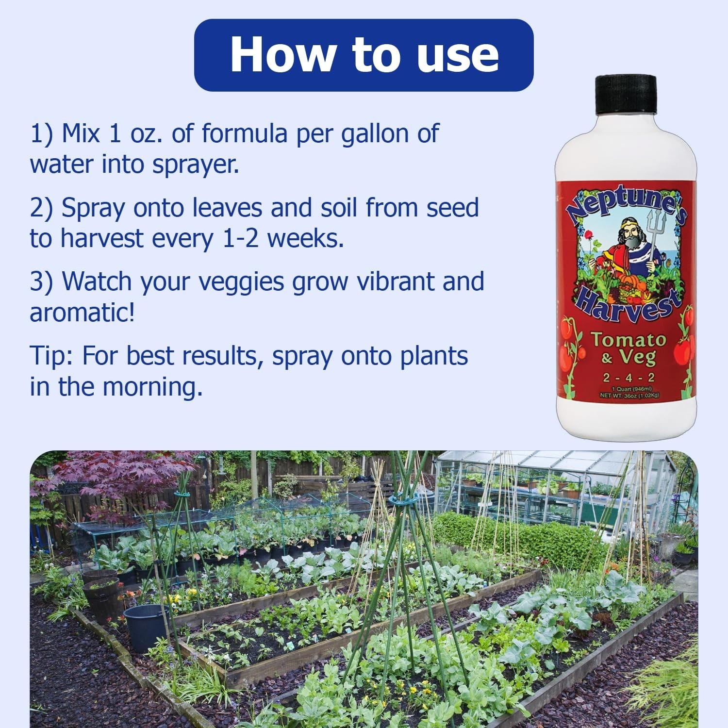 Organic Tomato & Veg Fertilizer – Liquid Plant Food 36oz