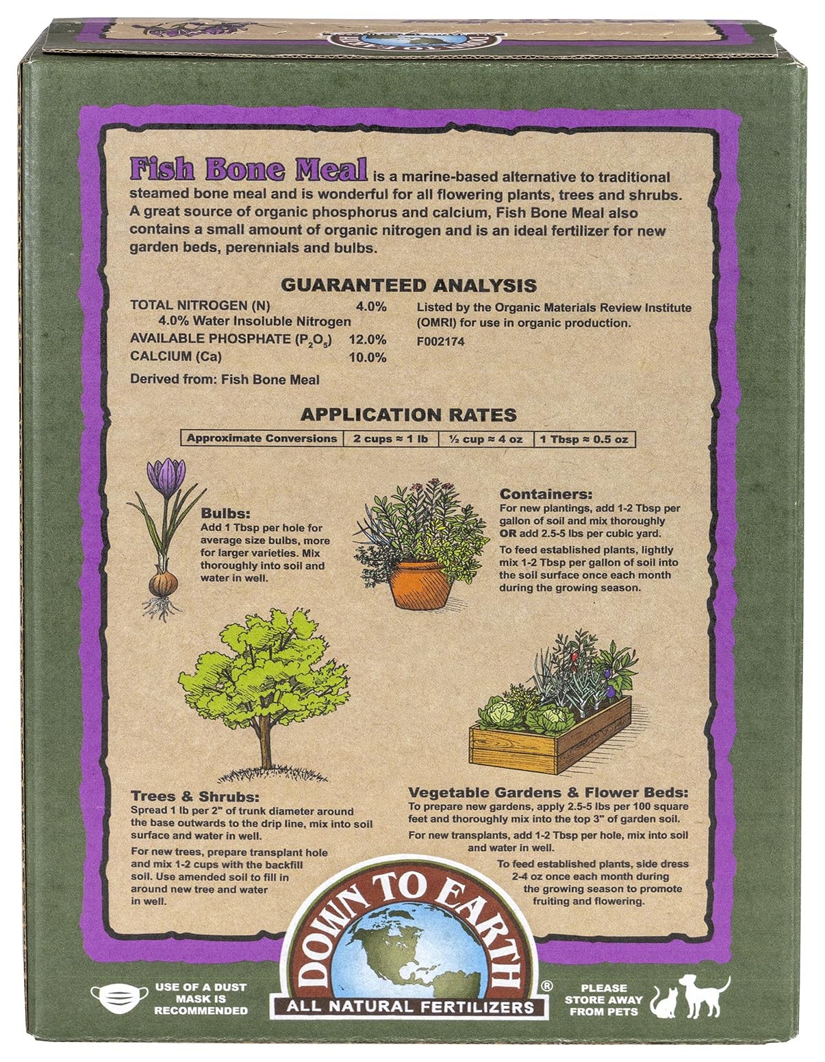 Down To Earth All Natural Fertilizers Organic Fish Bone Meal – High Brown