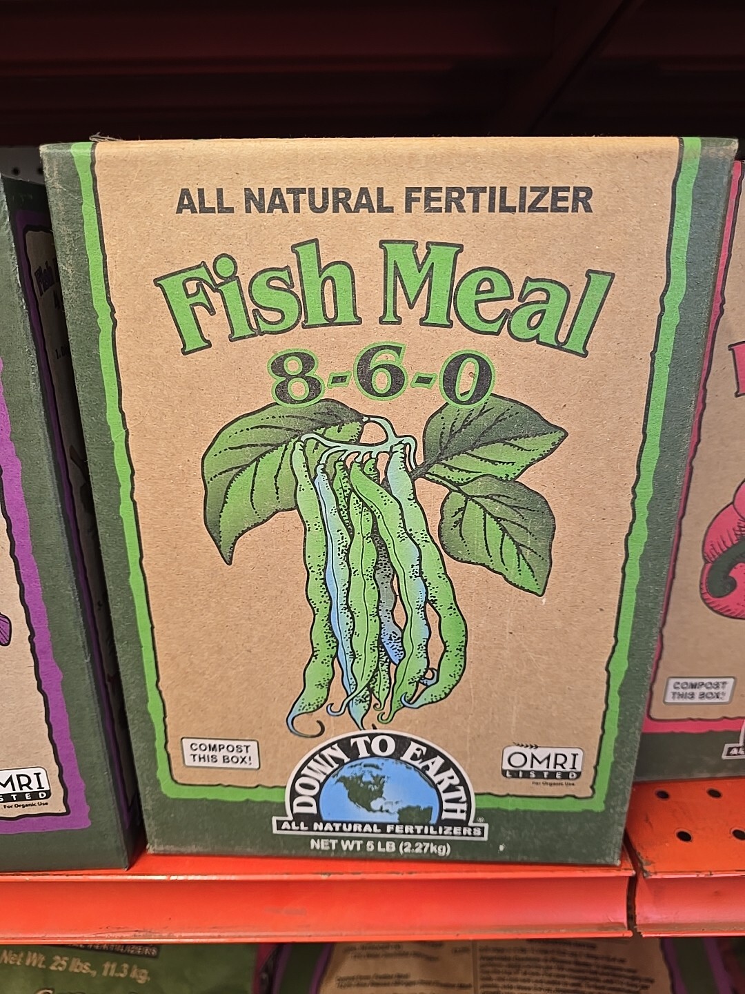 Down to Earth Fish Meal Fertilizer 8-6-0 / 5 LB Organic-OMRI Listed