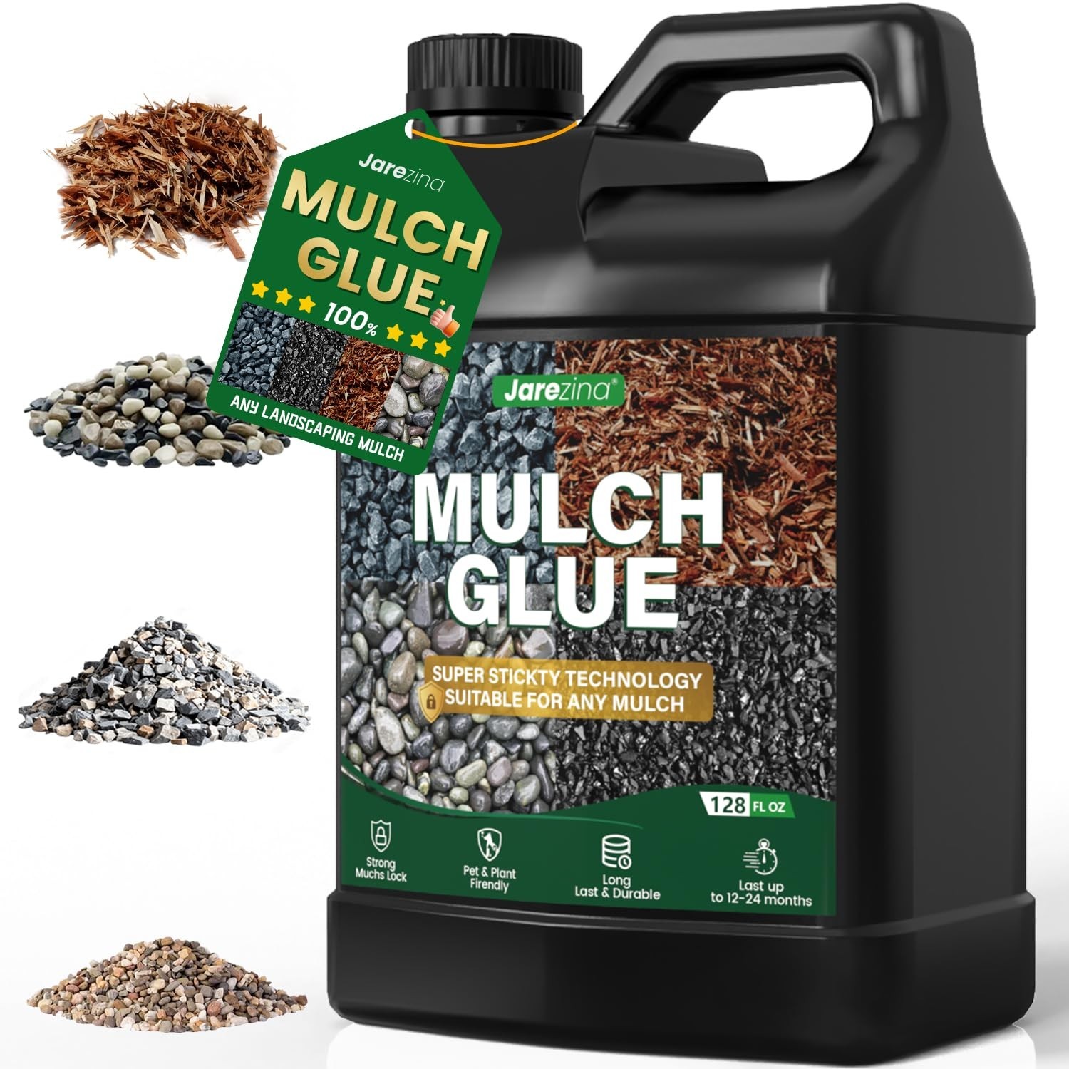 Mulch Glue for Landscaping,1 Gallon Rock & Gravel Binder | Non-Toxic Weather-…