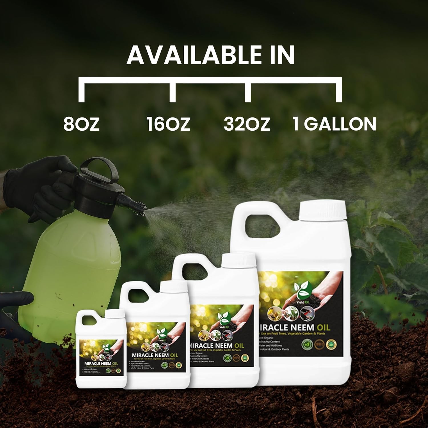 Yield Rx 100% Pure Cold Pressed Neem Oil for Indoor/Outdoor Plants & Vegetables