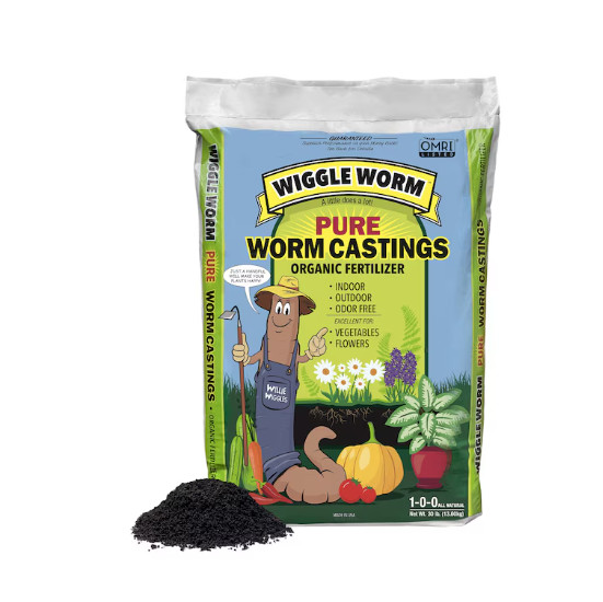 Wiggle Worm Pure Organic Worm Castings – Organic Fertilizer – 30 Pounds