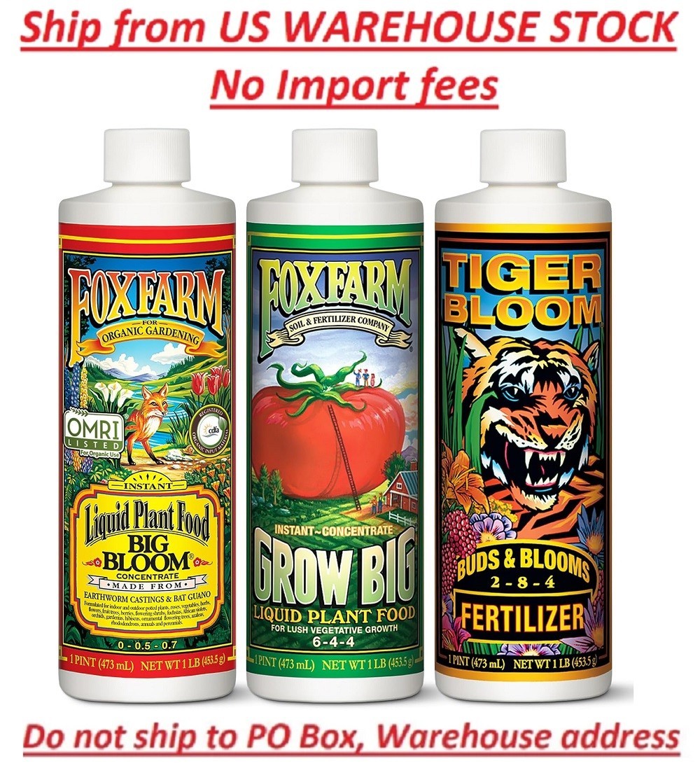 Foxfarm Soil Liquid Trio Pack – Big Bloom, Grow Big, Tiger Bloom Fertilizers for