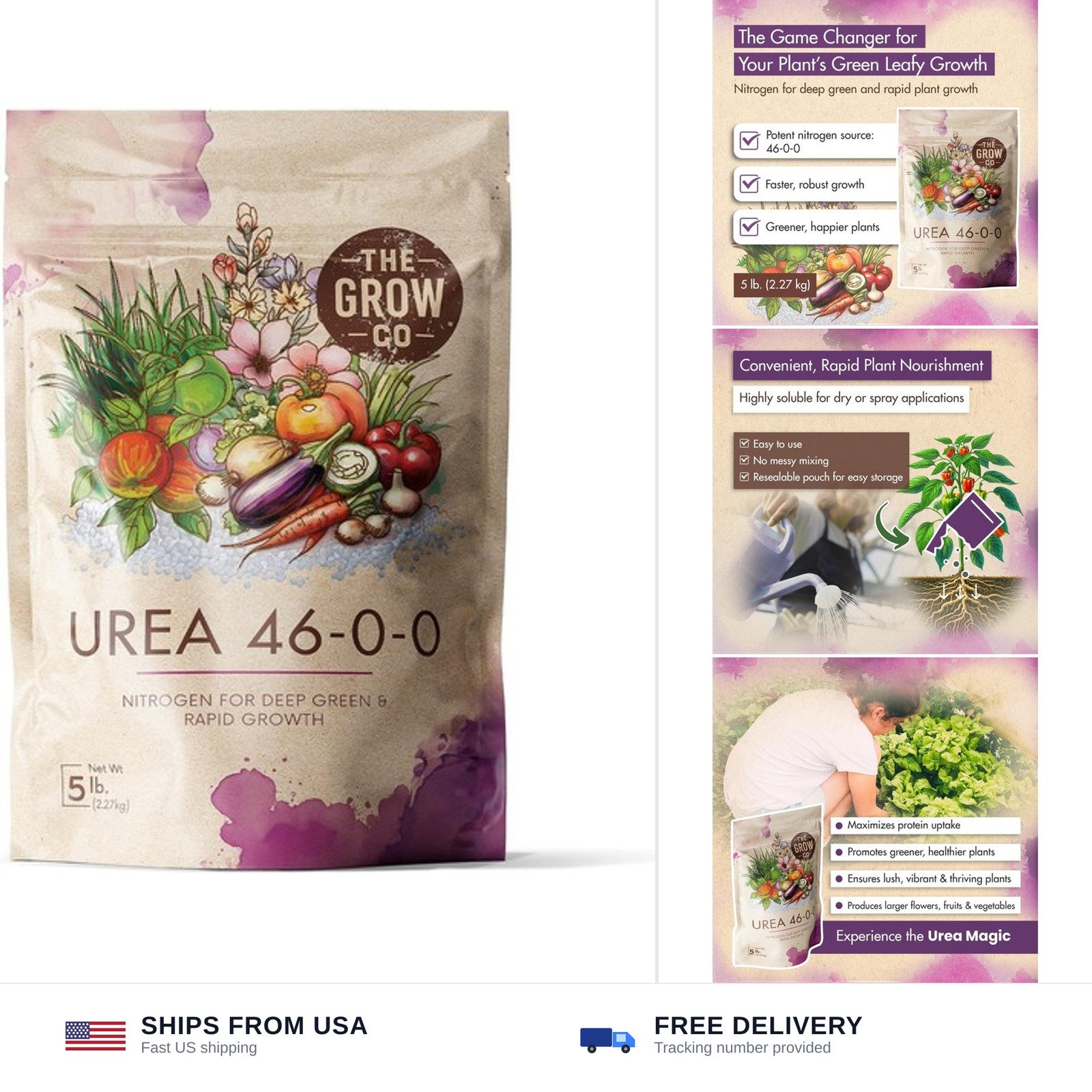5 lb. Urea Fertilizer 46-0-0, High Nitrogen Fertilizer for Plants, Ideal Plan…
