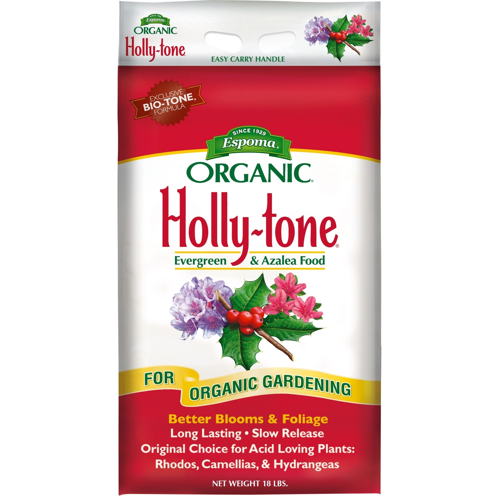 Espoma Organic Holly-tone 4-3-4 Evergreen & Azalea Plant Food, 18 lbs