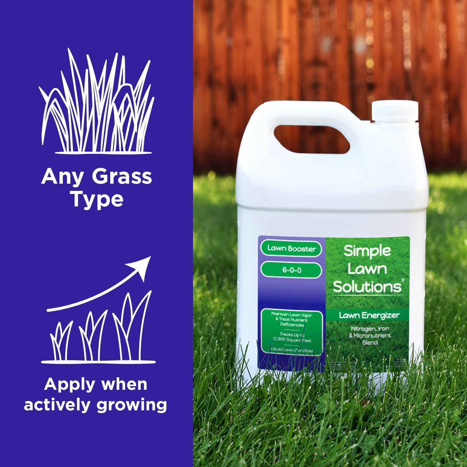 Commercial Grade Lawn Energizer – Grass Fertilizer Booster with Nitrogen, Iron,