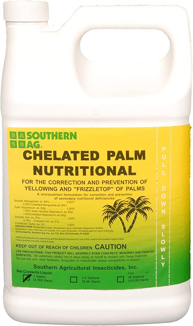 Southern Ag Chelated Palm Nutritional Spray 128oz Prevention of Yellowing Palms