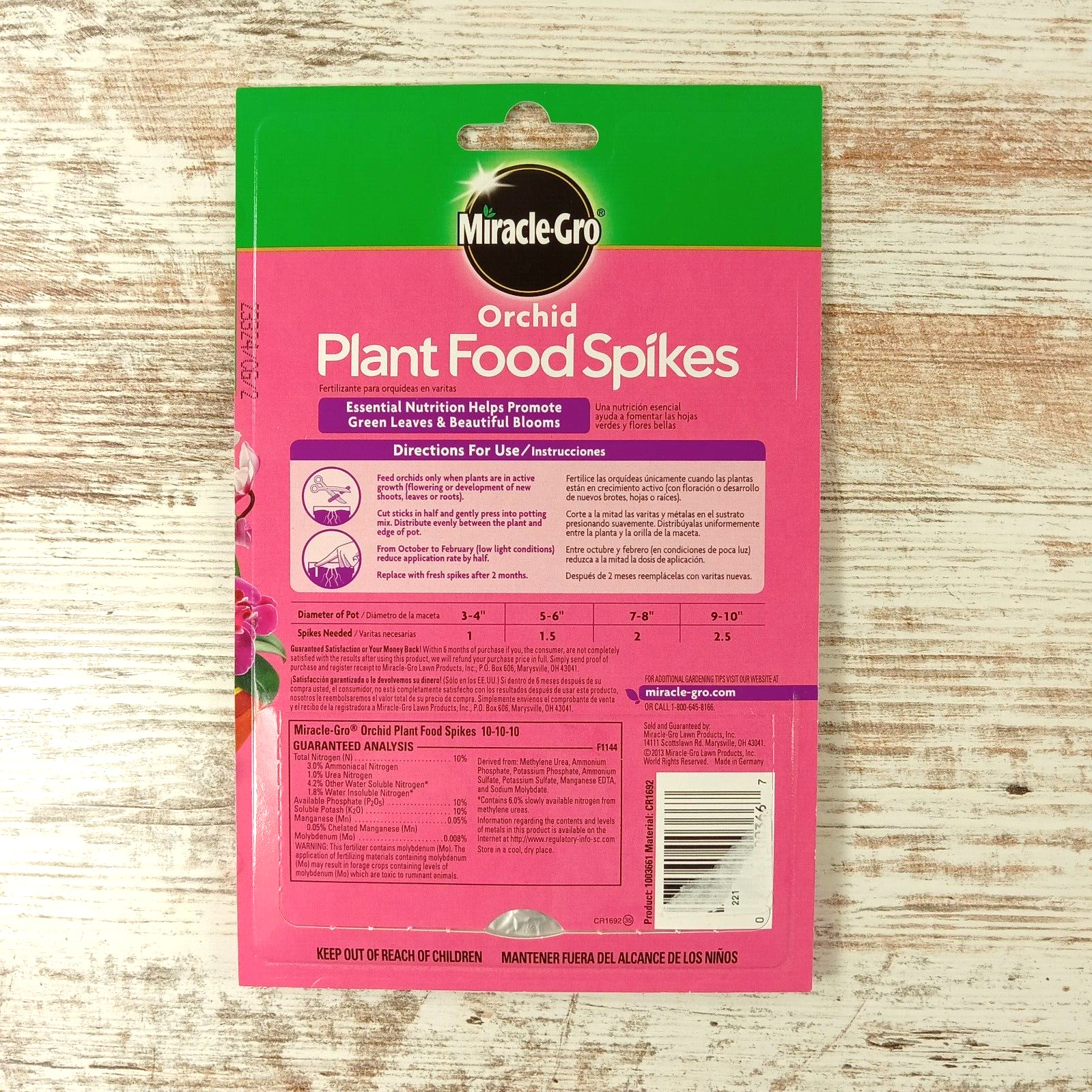 Miracle Gro 1003661 10 Count 10-10-10 Orchid Plant Food Fertilizer Spikes 5 Pack