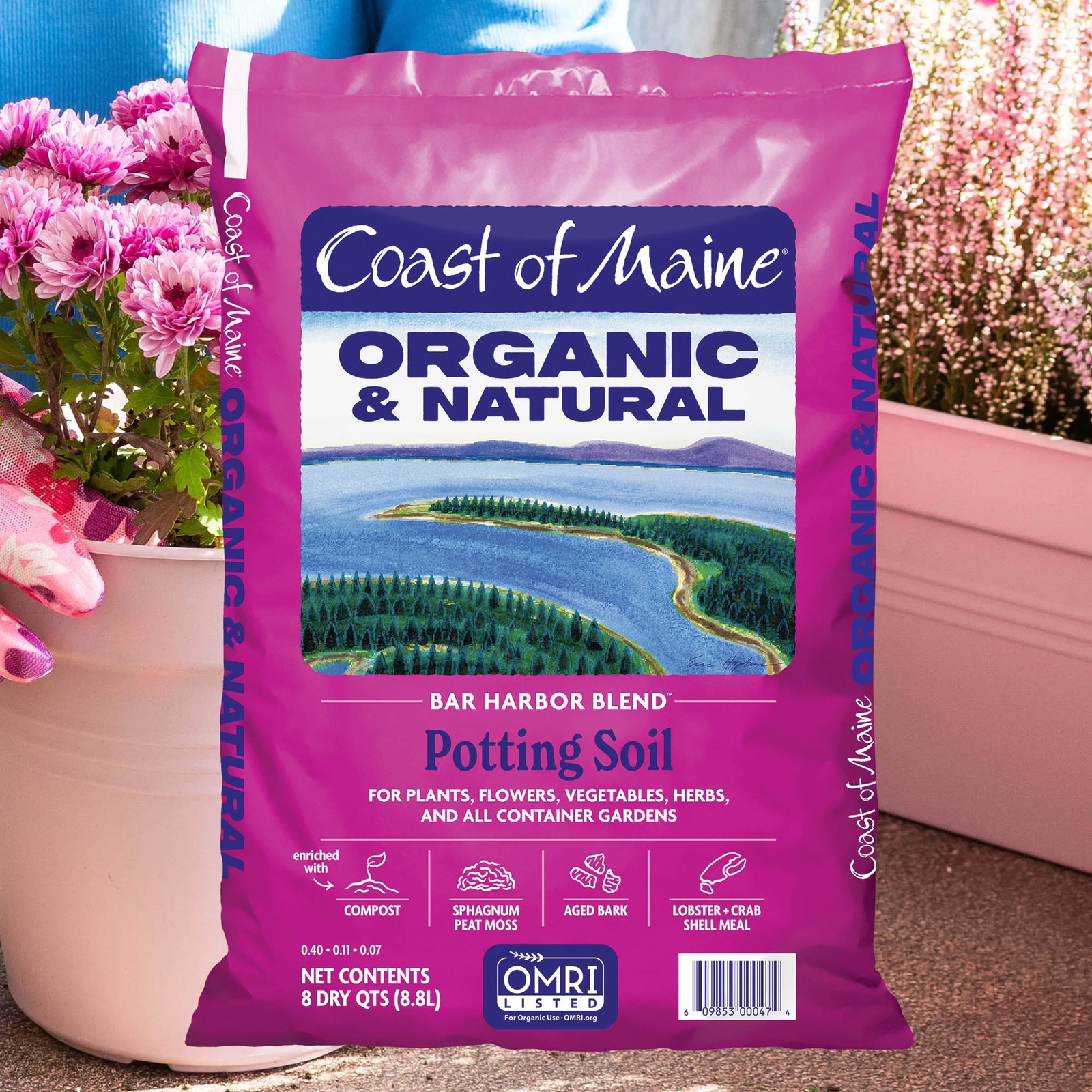 Coast of Maine (#BH8P) Bar Harbor Blend Organic Potting Soil, 8 qt (Pack of 6)