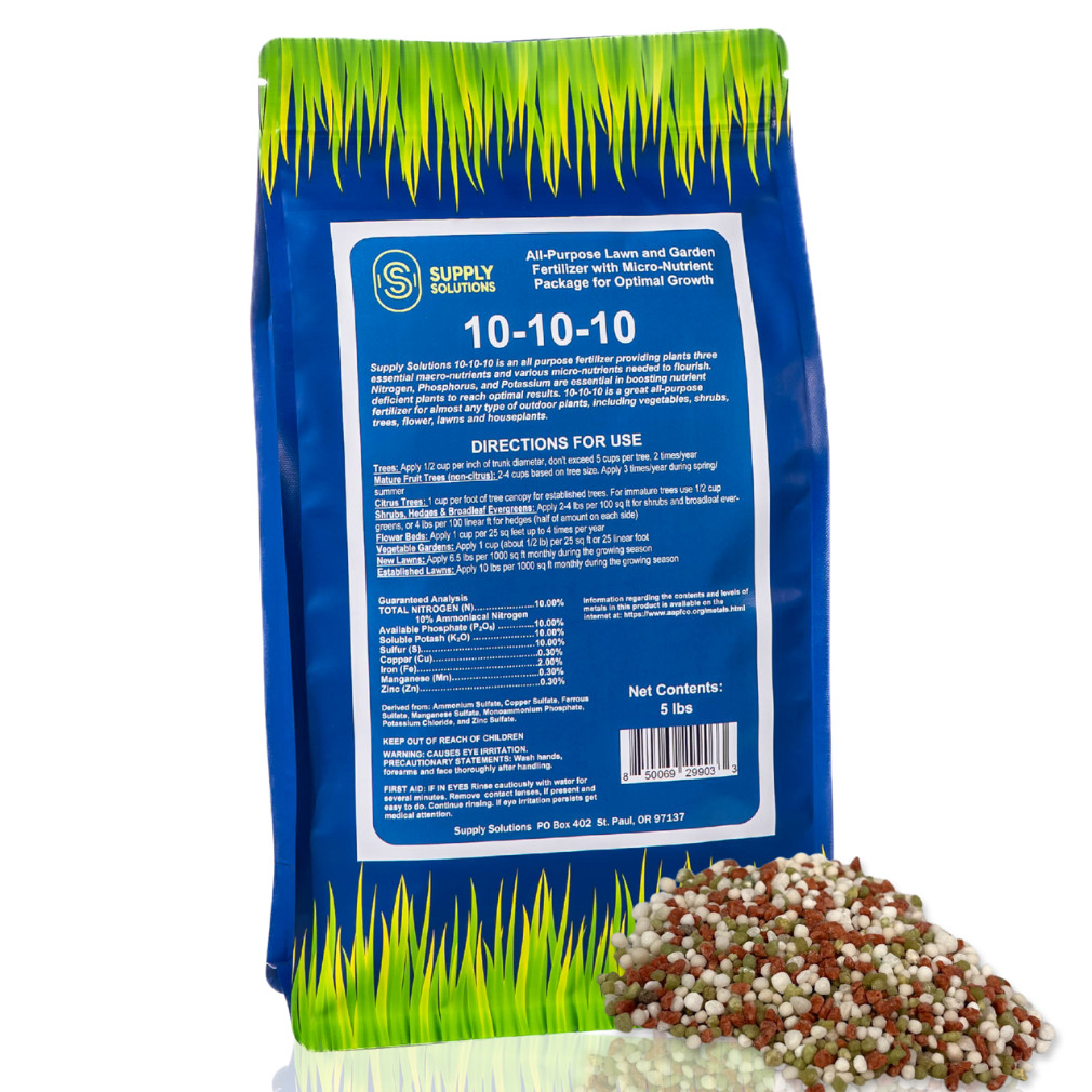10-10-10 Complete Lawn & Garden Granular Fertilizer with Micronutrients – 5 Lbs