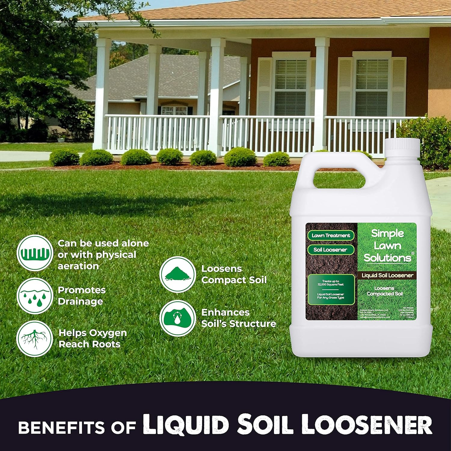 32oz Liquid Soil Loosener & Aerator Bundle – Lawn Fertilizer 16-4-8