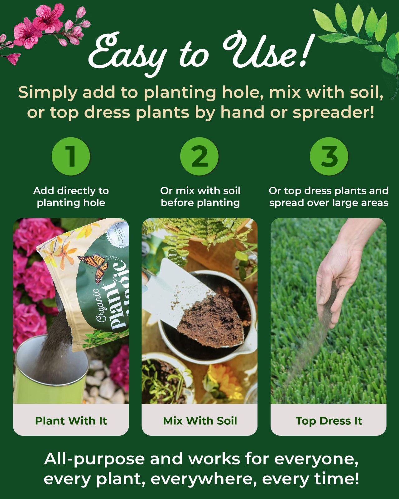 Organic Slow Release Granular Fertilizer – Long-Lasting Plant Food for Flowers,