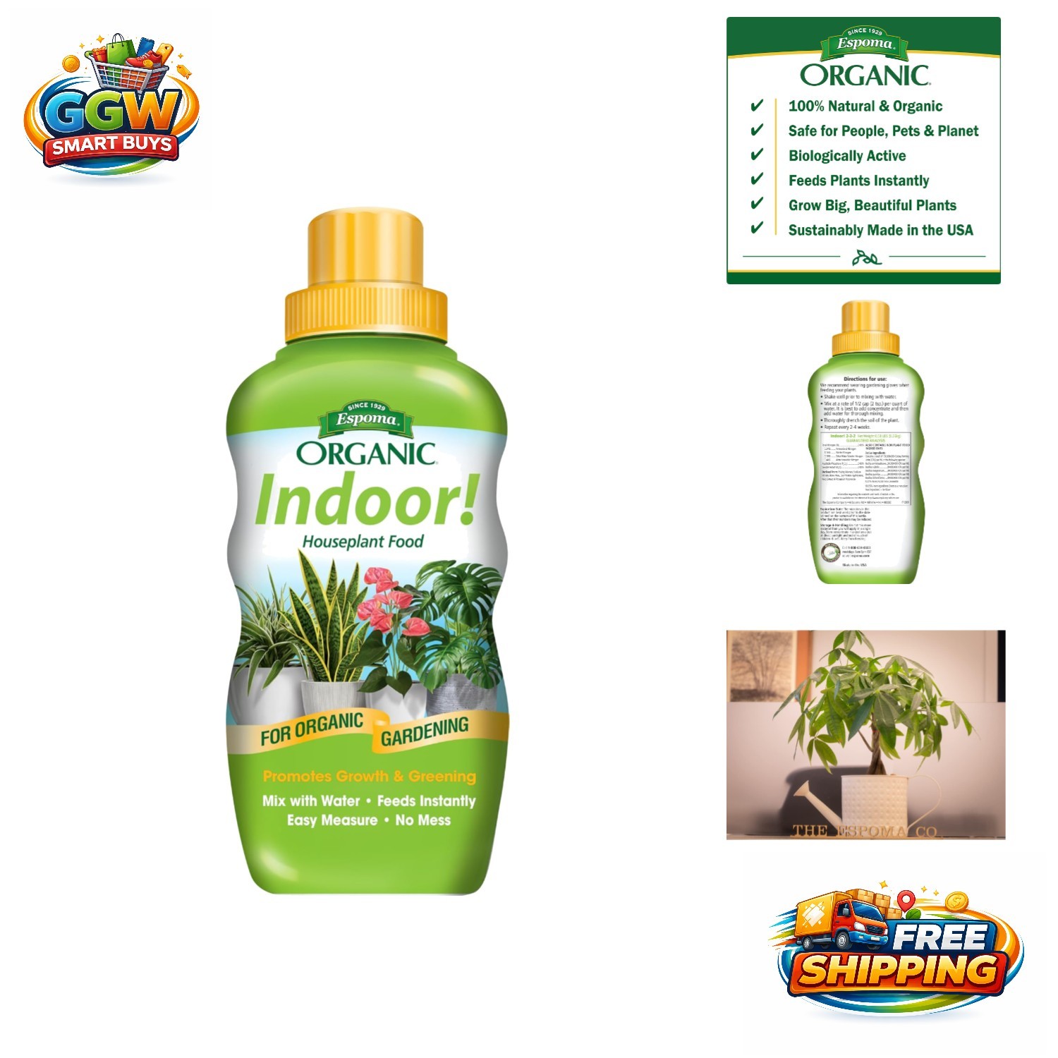 Concentrated Organic Fertilizer – 8oz for Thriving Indoor Plants, Safe for Kids