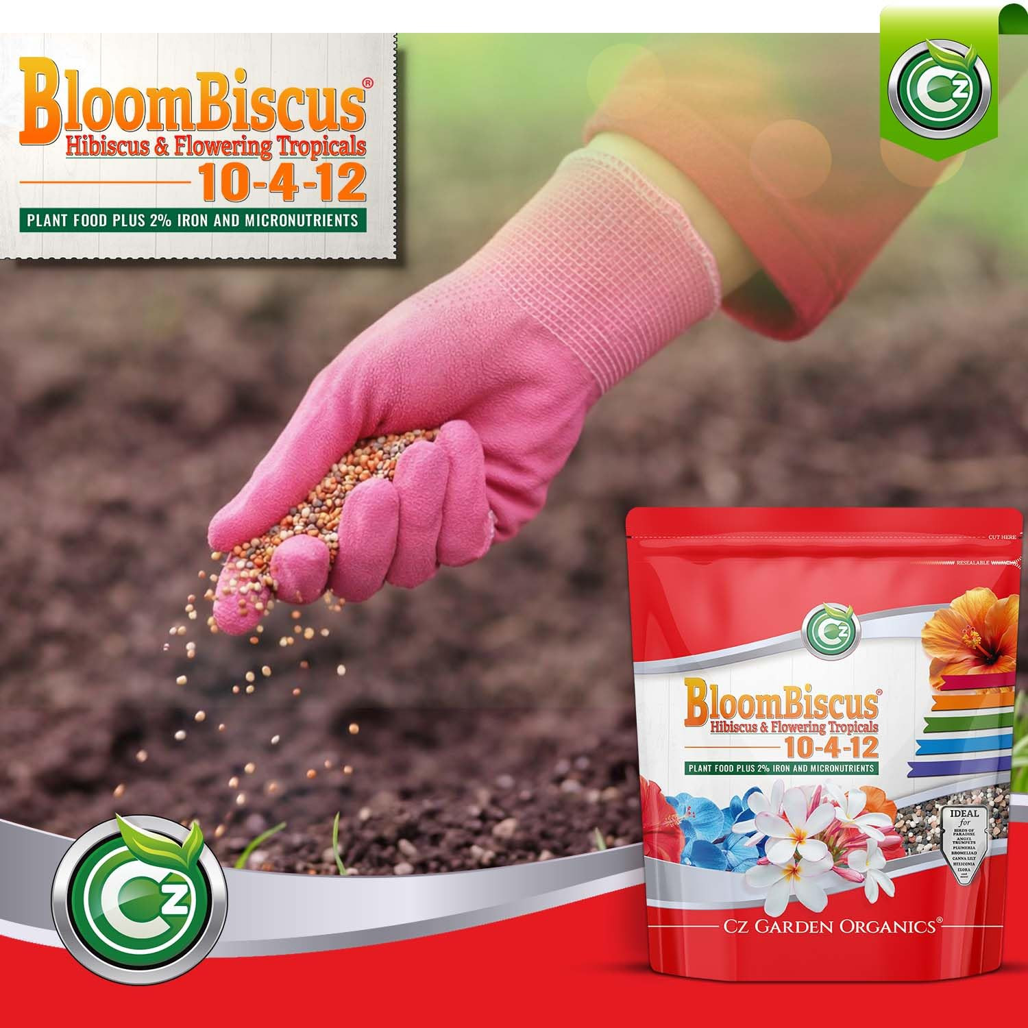 Bloombiscus® Hibiscus 4LB Plant Food – Made in USA – 2% Iron Fertilizer for Bird