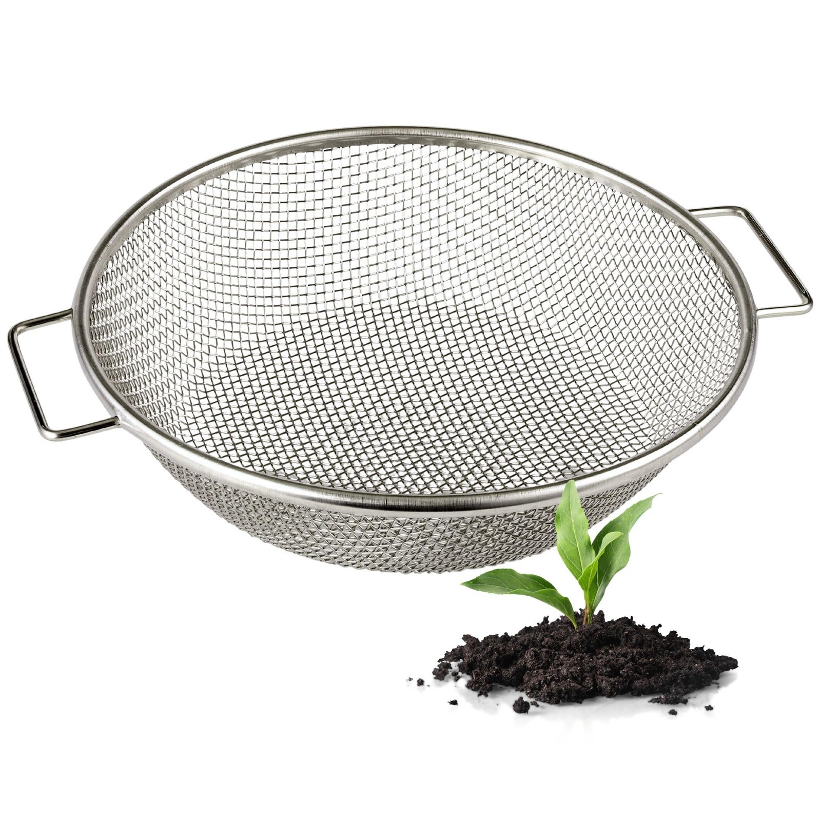 Round Soil Sifter for 5-Gallon Bucket (1/8-inch Mesh), Stainless Steel Garden…