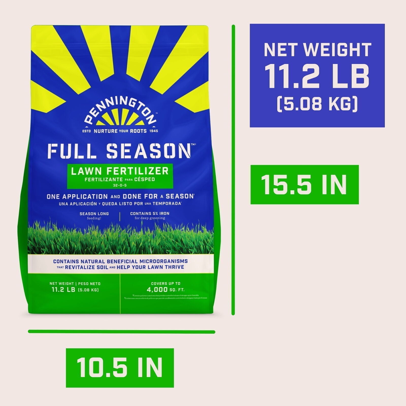 Full Season Lawn Food Fertilizer All Grass Types Escue Bluegrass Plant Nutrients