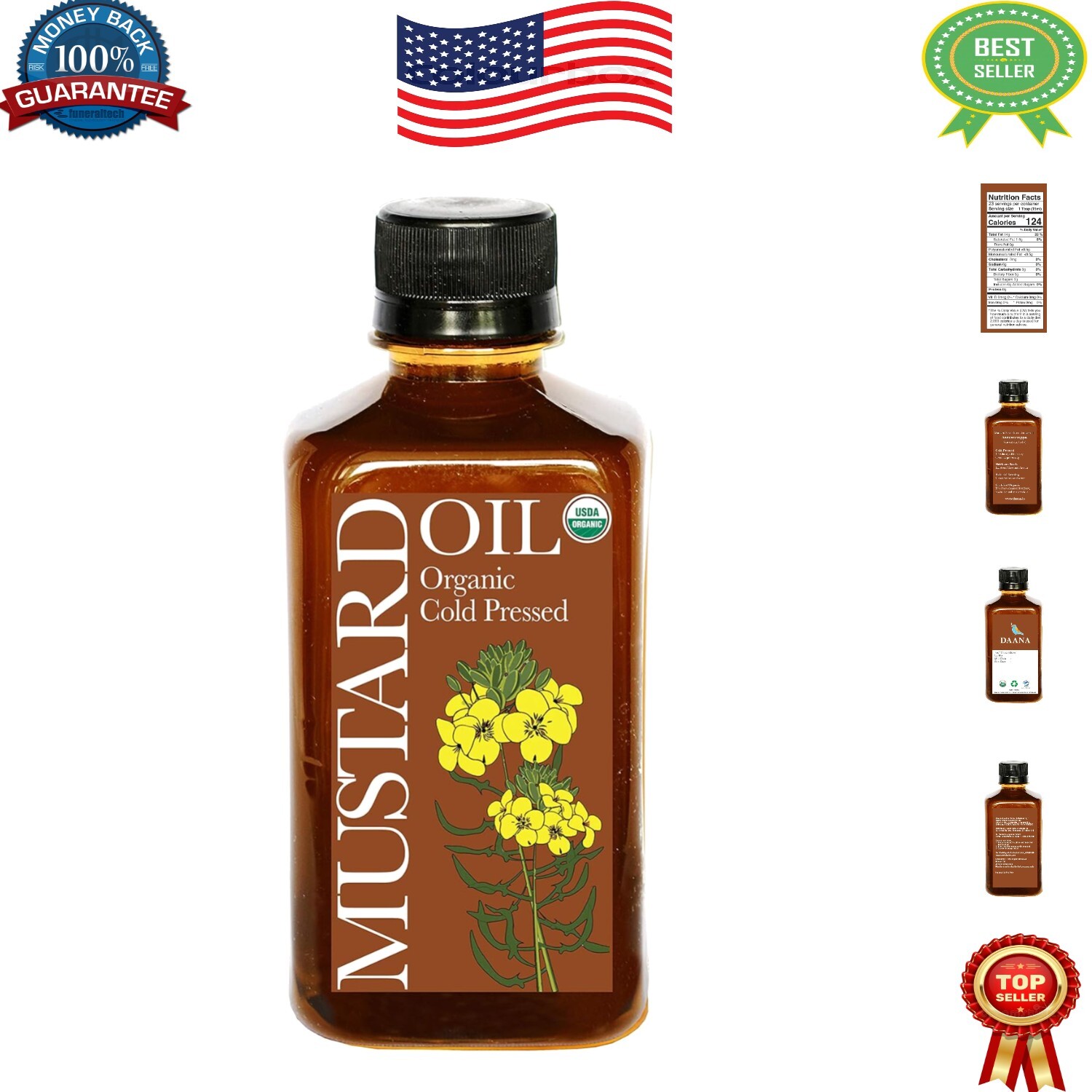 USDA Organic Extra Virgin Mustard Oil | Cold Pressed 12 oz – Wellness Essential
