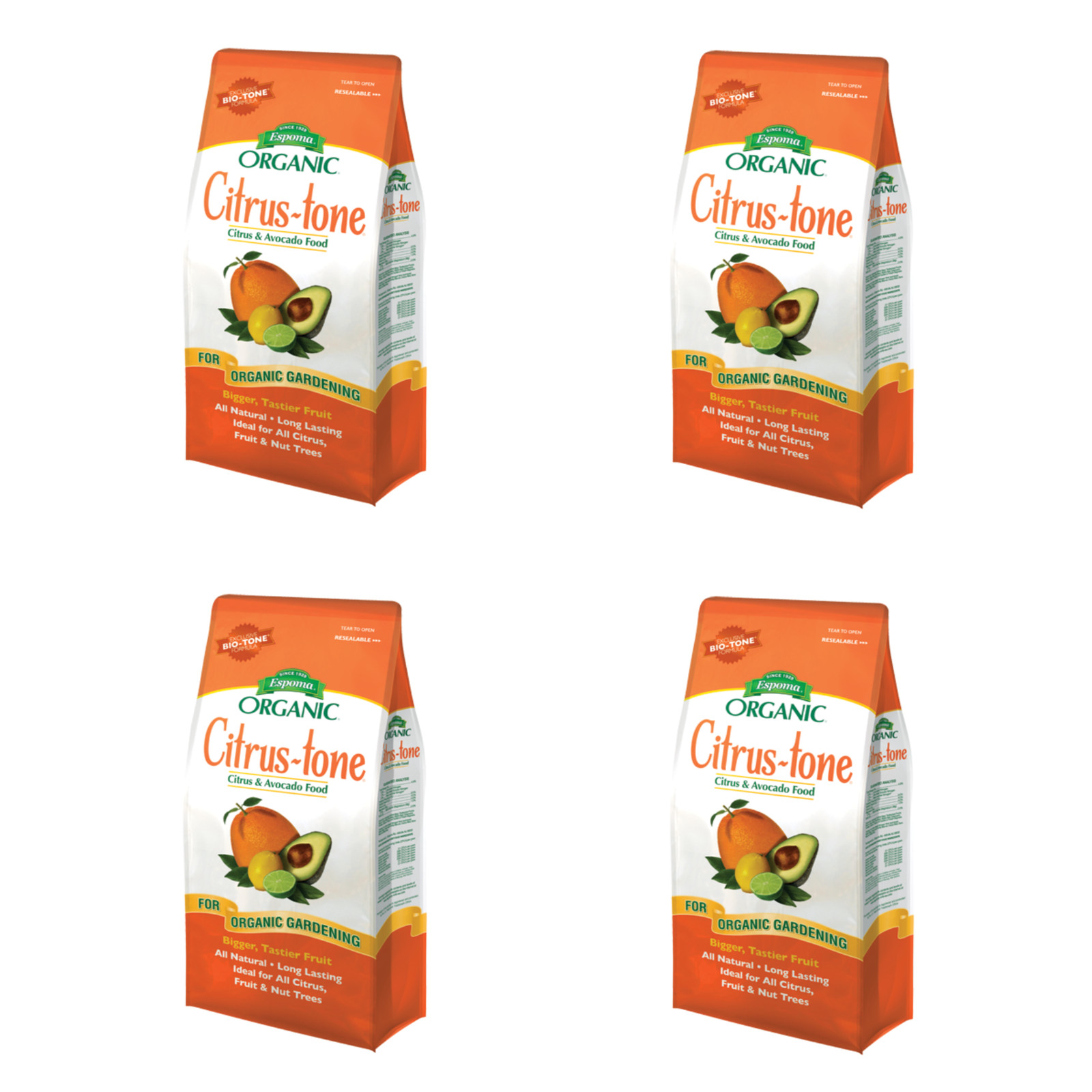 Espoma (#CT4) Organic Citrus-tone 5-6-2 Citrus & Avacado Food, 4lb, 4 Pack