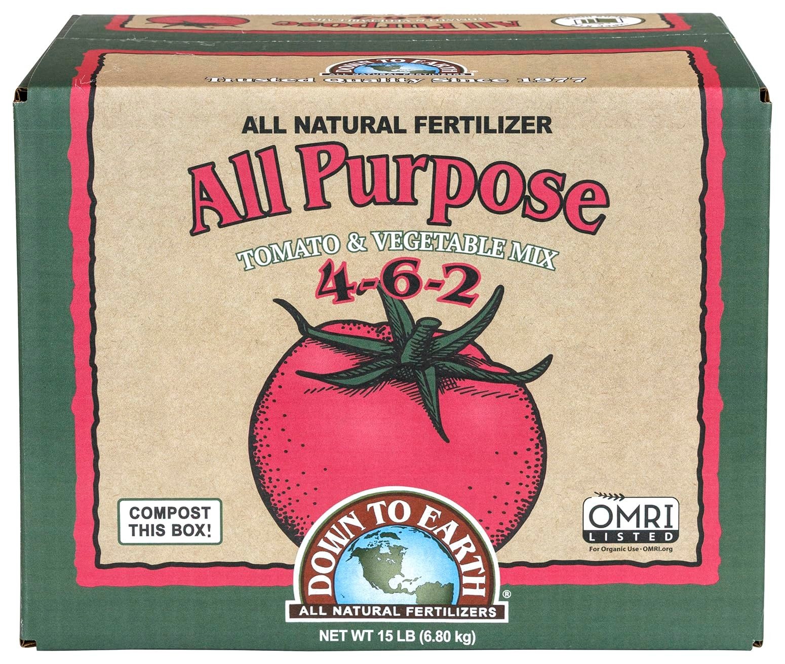 Organic All-Purpose Fertilizer 4-6-2, 15 lb – Natural Plant Food for Vegetables,